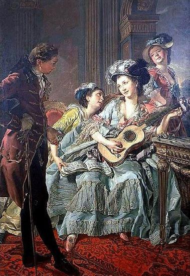 Louis Rolland Trinquesse The Courtship oil painting picture